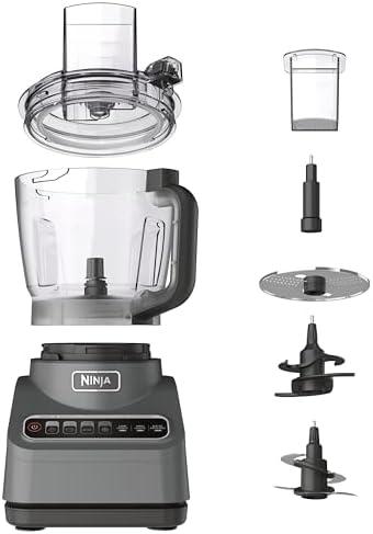 Ninja Food Processor, Professional Plus, 1000 Peak Watts, 4 Functions for Chopping, Slicing, Purees & Dough with 9-Cup Processor Bowl, 3 Blades, Food Chute & Pusher, Silver, BN601: Home & Kitchen