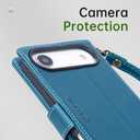 3 x FLIPALM Wallet Case for iPhone 17 Series with Wrist Strap - PU Leather Folio Flip with Credit Card Holder & Kickstand, Protective Cover (Blue, for iPhone 17 Air)