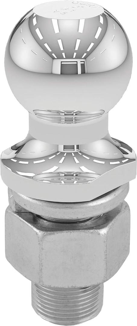 CURT 40090 Chrome Trailer Hitch Ball, 10,000 lbs, 2-Inch Diameter, 1-1/4 x 2-5/8-Inch Shank