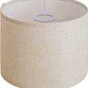 Beige Linen Small Drum Lampshade, 8.66" Top x 8.66" Bottom x 7.87" High Lamp Shade, Lamp Shade Replacement for Table and Floor Lamps, Pendant Light, Handcrafted Lampshade, Easy Assembly