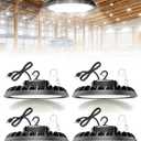 VOLISUN 4 Pack UFO Led High Bay Light 37,500LM, 250W, 5000K Daylight, 100-277V High Bay Led Shop Light, ETL Listed Commercial Bay Lighting for Garage Workshop Barn Factory Warehouse