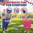 Shappy 11 Pcs Fourth of July Party Game for Adults Set 2 Patriotic Granny Pants Oversized with 8 Patriotic American Flag Bouncy Ball & 1 Air Pump Independence Day Fouth July Giant Outdoor Yard Game