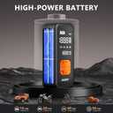 Tire Inflator Portable Air Compressor - 4X Faster Inflation, 150PSI Air Pump for Car Tires with Digital Pressure Gauge/LED Light, Portable Tire Inflator for Car, Moto, Bike, Ball, etc (Black & Orange)