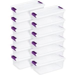 Sterilite 12-Pack 6 Quart ClearView Latch Box, Stackable Organizer Bins with Latching Lids - Clear Plastic Organization Containers for Closet, Bedroom, Shelving Units and Everyday Home Storage