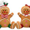 CRCZK Gingerbread Christmas Decorations Indoor, Candy Cane Christmas Decorations, Gingerbread Plush Centerpieces Tabletop Decor, Candyland Party Decorations Xmas Gift