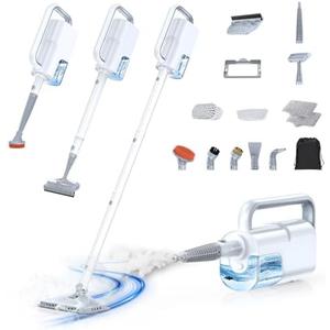 LABIGO 10-in-1 Steam Mop with Detachable Handheld Steamer, 350ml Tank, 10s Heat-Up, 248°F Steam Cleaner, 2-Level Control and Swivel Head for Floors, Carpets, Tiles, BBQ grill and Multi-Surface