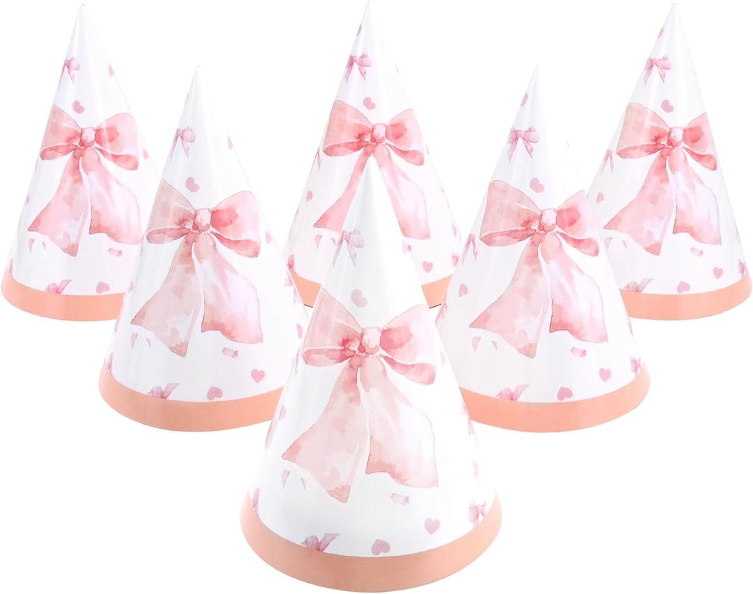CANREVEL Party Hats for Adult, Birthday Headwear, Party Decorations Supply for Women Men (Bow - 12 Pcs)