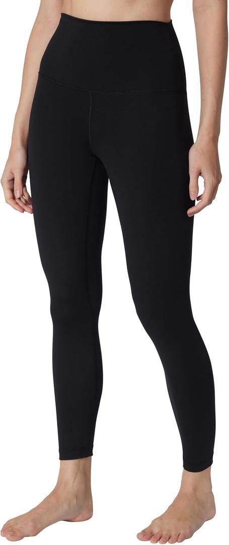 Yogalicious High Waist Squat Proof Soft Printed Leggings for Women (Small, Black V-back)