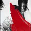 YPY Red Abstract Canvas Wall Art: Modern Minimalist Black and White Picture Painting Print Poster for Living Room Bedroom Bathroom Office Home Wall Decor 10x15 (10L" x 15W")