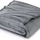 Bedsure Fleece Throw Blanket for Couch Grey - Lightweight Plush Fuzzy Cozy Soft Blankets and Throws for Sofa, 50x60 inches (Throw (50" x 60"))