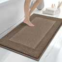 Bathroom Rugs 30" x 46", Non-Slip Extra Soft Absorbent Bath Rugs, Machine Washable Quick Dry Bath Mats for Bathroom Floor, Shower, Bathtub and Sink, Grayish Brown & Coffee