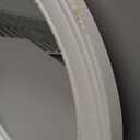 Rustic Oval Mirrors for Wall 18 X 24 Inch, Hanging Distressed White Oval Mirror Bathroom, Wooden Framed Farmhouse Mirrors for Wall Decor, Vintage Mirror with Carved Flower for Entryway