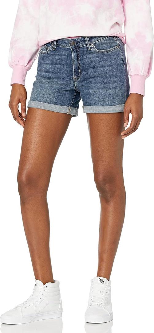 Amazon Essentials Women's Mid-Rise Slim Fit 4" Denim Shorts, 4