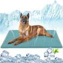 Dog Cooling Mat 45x23 in Summer Waterproof Breathable Teslin Mesh, Durable, Non-Slip, Portable Maximum Weight Capacity 60 lbs. Black (Blue)