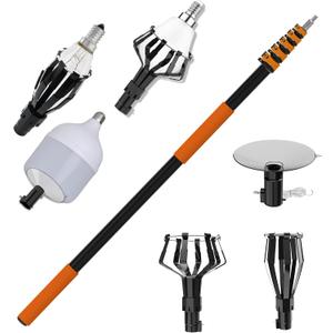 5-20FT Telescoping Light BulExtendable Pole, 26FT Reach with Bulb Gripper & Removal Tool, Upgraded Extension Pole with Flip-Lock & Screw Lock Design