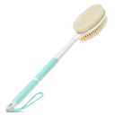 Back Scrubber Anti Slip for Shower,Back Brush Long Handle with Soft and Stiff Bristles,Body Scrubber for Bath or Dry Brush(Green)