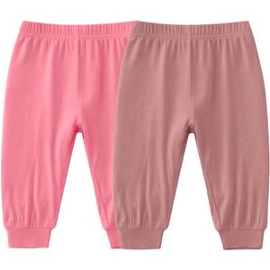 Baby Boys Girls Bamboo Viscose Jogger Pants Infant Toddler Bloomers Kids Harem Pants (Pink)