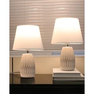 Small Table Lamp Set of 2, Boho White Lamps for Night Stands,Beside Lamp for Living Room,Beed Room,KidS Room,Kitchen,Minimalist Ceramic Side Table Lamp(Bulb Not Included)