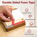 2 x 0.4In x 33Ft Double Sided Tape Heavy Duty, Heat Resistant and Waterproof, Strong Adhesive Mounting Tape, Double Stick Tape for Walls,Car, Home and Office
