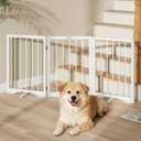 Free Standing Dog Gate Indoor, Foldable Dog Gate for Stairs Doorways
3-Panel Freestanding Pet Gate with Support Feet for Stability, Folding Puppy Gate Easy to Move, Doggy Gate 54"x24", White