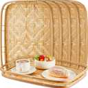 6 Pcs Bamboo Wicker Serving Trays 16.93 x 13 x 1.57 Inch Hand Woven Lap Trays for Eating Rectangular Flat Baskets Trays Decorative Bedroom Bed Tray for Eating Dinner Tray Fruit Snack Holder