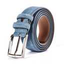 Ximraood Genuine Suede Leather Belt for Men, 1 3/8" Wide Dress Casual & Golf Belt