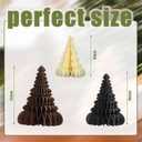 Spiareal 3 Pack Paper Christmas Tree Decoration 6 Inch 8 and 9.5 Inch 3D Honeycomb Trees Table Centerpiece for Modern Christmas Mantel Decorations Home Xmas Holiday Party Decor(Brown, Gray, Cream)