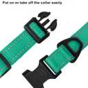 Taglory Reflective Adjustable Dog Collars for Puppy Small Medium Large Dogs, Thin Nylon Webbing and Quick Release Plastic Buckle(Teal Green, X-Large) (XL(1.25"x18-28"))