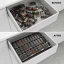 EDELHAUS Spice Drawer Organizer - Expandable Spice Rack for Drawer, Black Seasoning Organizer for Drawer Spice Organizer, Spice Organization Seasoning rack insert for Cabinet (Jars Not Included)
