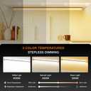Under Cabinet Lights Remote Control,2 Pack Magnetic Dimmable Closet Lights,USB Rechargeable Wireless LED Shop Light,Ceiling and Under Counter Lights for Kitchen, Black, 60CM