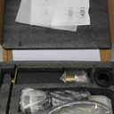 Bathroom Faucet Brushed Golden Waterfall Spout Black Body Single Handle Brass Pop Up Drain Stopper with Overflow Include for 1-3 Holes Basin Sink Deck Mounted Lavatory Vanity