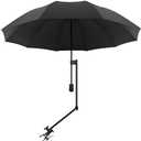XLINGZA UPF 50+ Beach Umbrella with Adjustable Universal Clamp, Manual