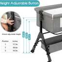 BCOL 3 in 1 Baby Bassinet Bedside Sleeper, Bedside Crib for Baby, Adjustable Baby Bassinet with Wheels, Storage Basket, Mattress, Easy Assemble & Folding Portable Baby Cradle (Grey)