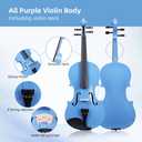 Aileen Violin 4/4 Full Size for Adults Beginners, Blue Fiddle Starter Kit for Students Age 12+, including Music Stand, Unique New Fingerboard Sticker, Mute