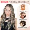 Fliace Clip in Hair Extensions for Women Brown with Blonde Highlights Long Wavy Hair Extensions Clip Ins 6PCS 20 Inch Synthetic Soft and Natural Thick Hair Pieces for Women