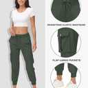 Women's Cargo Hiking Pants Quick Dry Lightweight Elastic Waist Button Pockets Joggers Athletic Sweatpants Travel Casual Olive (Green, S)