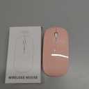 Wireless Mouse for Laptop, Bluetooth Mouse for MacBook Pro/Air/Mac/iPad/Chromebook/Computer -Rechargeale Dual Mode(USB 2.4Ghz + Bluetooth 5.2) Silent Cordless Mice with USB C Adapter,Pink