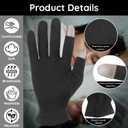 Segbeauty 8 Counts Elastic Touchscreen Black Sleeping Cotton Gloves Liners, 4 Pairs Hand Moisturizer Gloves with Elastic Band, Soft Sleeping Work Glove for Dry Hands Overnight Care Lotion Cotton Glove