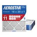 Aerostar 18x20x1 MERV 11 Air Filter, 6 Count, ACTUAL SIZE (17.50 x 19.50 x 0.75), HVAC, Air Conditioning & Furnace Filter for Dust, Pet Dander, Smoke & Allergies (MPR 1200 / FPR 7), Made in USA
