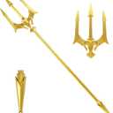 Kings Trident 83 Inches Metal Alloy Cosplay Prop  Adjustable 4-Section Poseidon Staff for Adult Halloween & Display Dcor