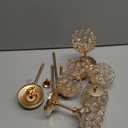 Crystal Candle Holders 2 Set of 6 - Gold Vintage Hollow Ball Candle Stand for Table Centerpiece, Crystal Metal Tealight Candlestick for Wedding, Dining Room Decor