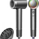 SHRATE Professional High Speed Ionic Hair Dryer | Ultra-Fast Drying | 500 Million Negative Ions | Low Noise | 160000 RPM | Compact Blow Dryer with Magnetic Diffuser for Faster Drying All Hair Types