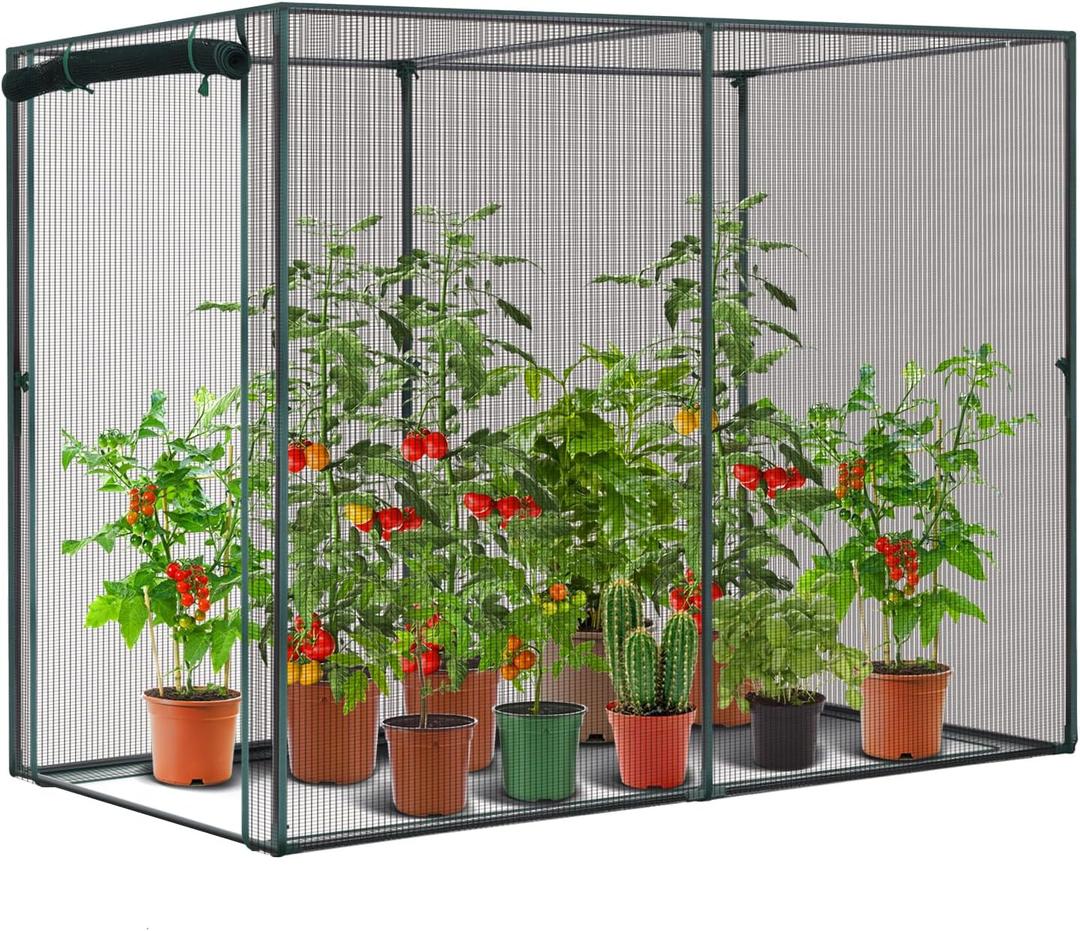 Crop Cages for Garden Plant:6.6x3.9x5.3 Ft Plant Protection Tent with Zippered Door, Raised Bed Cover, Garden Bed Cover with Frame, Wind-Resistant Plant Cages for Outdoor Plants
