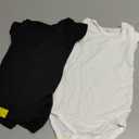 GUISBY Baby Short Sleeve Bodysuits, Rayon Summer Newborn Infant Boys Girls (12-18 Months, White/Black)