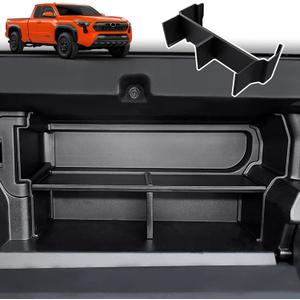 Glove Box Organizer for 2024 2025 Toyota Tacoma and 2025 4Runner Accessories, Glove Storage Box with Insert Divider Organizer Auxiliary for 4th Tacoma storage