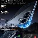 TORRAS Guardian Shockproof for Samsung Galaxy S25 Plus Case, [Non-Yellowing] [12FT Military-Grade Protection] Transparent Slim Case for Samsung S25 Plus Case, Diamond Clear, Hard, 6.7''