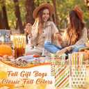 2 x Eersida Thanksgiving Plastic Gift Bags Colorful Stripe polka dot Wave Treat Candy Goodie Bags Thanksgiving Cookie Snack Packing for Fall Harvest Party Favor Supplies(48 Pcs)