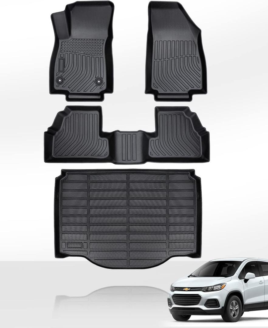 Floor Mats for Chevy Trax 2014-2023 & for Buick Encore 2013-2023 (Not GX) Front 2nd Seat Automotive Cargo Liner 4 Pcs 2014 2015 2016-2021 2022 for Chevrolet & for Buick Encore All Weather Accessories