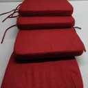 Chair Cushions for Dining Chairs Set of 4, Non Slip Kitchen Chair Pads, 17" x 16" x 2", Indoor Dining Chair Cushions with Ties, D-Shaped Seat Cushions for Kitchen Chairs, Red