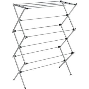 Honey-Can-Do Collapsible Laundry Drying Rack, Sturdy Steel, Foldable & Portable Clothes Drying Rack, Space-Saving Design, Indoor & Outdoor Drying, Ideal for Laundry Room 50lb Capacity, Silver